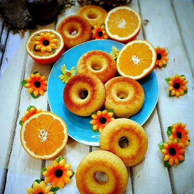 دونات پرتقالی،طرز تهیه دونات پرتقالی درست کردن دونات پرتقالی, نحوه درست کردن دونات پرتقالی